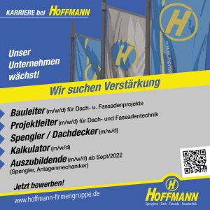 Hoffmann GmbH Job Karriere Stellenanzeige Bauleiter, Projektleiter, Spengler / Dachdecker, Kalkulator, Kalkulator, Azubi